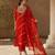 Burnt orange hand embroidered mul cotton kurta set