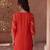 Burnt orange hand embroidered mul cotton kurta set