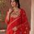 Burnt orange hand embroidered mul cotton kurta set