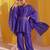 Royal purple georgette satin kaftan co ord set with embellished belt