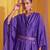 Royal purple georgette satin kaftan co ord set with embellished belt