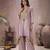 Lilac shimmer tissue embroidered kurta set