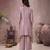 Lilac shimmer tissue embroidered kurta set