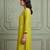 Lime green floral thread embroidered kurta set