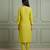Lime green floral thread embroidered kurta set