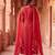 Crimson red mul chanderi embroidered anarkali suit