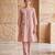 Blush pink floral embroidered kurta co ord set