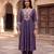 Royal purple mul chanderi embroidered kurta suit set