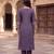 Royal purple mul chanderi embroidered kurta suit set
