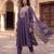 Royal purple mul chanderi embroidered kurta suit set