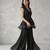Black georgette peplum jacket sharara set
