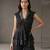 Black georgette peplum jacket sharara set