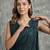 Teal green georgette draped gown with sequin detailing