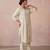 Ivory white textured cotton high low kurta set