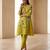 Lime green floral embroidered co ord set