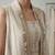 Ivory beige striped co ord set with embellished overlay