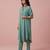 Sea green textured cotton kurta set