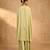 Green pearl cascade embellished cape set