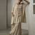 Beige cotton kaftan with flared loose pant