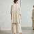 Beige cotton kaftan with flared loose pant