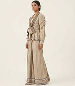 Ivory jute silk jacket co ord set
