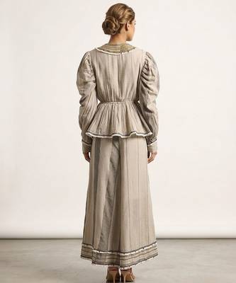 Ivory jute silk jacket co ord set 3