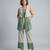 Off white green organza co ord set