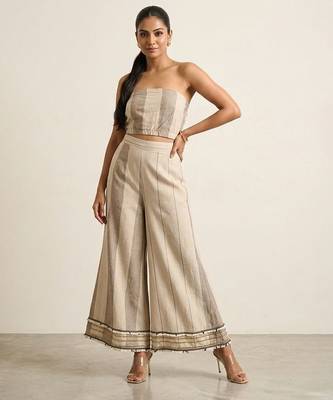 Ivory jute silk jacket co ord set 4