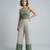 Off white green organza co ord set