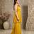 Golden crochet lace jute silk peplum sharara set