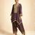 Royal plum purple hand embellished tissue farshi salwar set