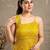 Golden crochet lace jute silk peplum sharara set