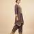 Royal plum purple hand embellished tissue farshi salwar set