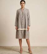Grey haze handloom jute silk dress