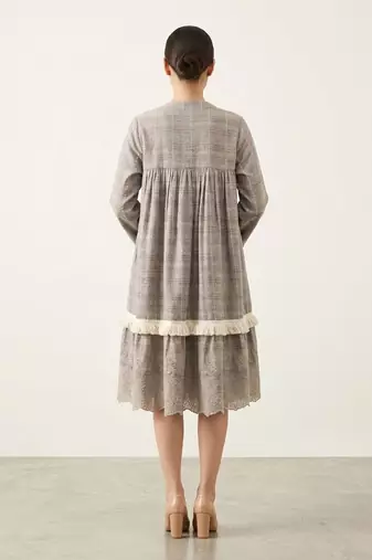 Grey haze handloom jute silk dress