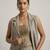 Grey embroidered top and pant set with jacket