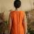 Tangerine orange embroidered chanderi silk kurta set
