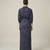 Navy blue sequin embellished crepe shirt and skirt set