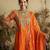 Tangerine orange embroidered chanderi silk kurta set