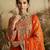 Tangerine orange embroidered chanderi silk kurta set