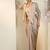 Golden chanderi satin silk drape skirt set