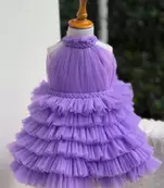 Lavender Tiered Party Wear Frock 