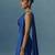 Blue embroidered satin silk saree set