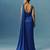 Blue embroidered satin silk saree set