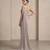 Grey embroidered lycra saree set