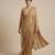 Gold embroidered textured shimmer saree set with jacket
