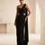 Black embroidered lycra saree set