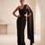 Black embroidered lycra saree set