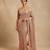 Peach embroidered georgette saree with unstitched blouse
