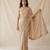 Gold embroidered georgette net blend saree with unstitched blouse